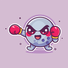 cheerful bowling ball character mascot playing boxing sport isolated cartoon