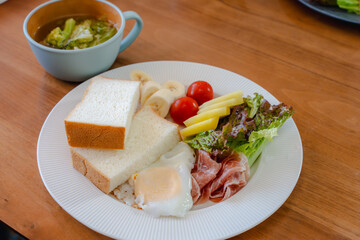 Healthy breakfast plate