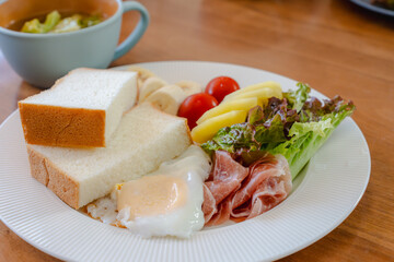 Healthy breakfast plate