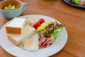 Healthy breakfast plate