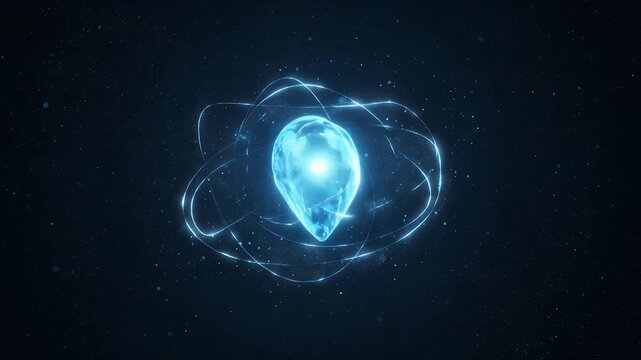 Abstract heart, glowing with ethereal energy