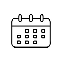 "Minimal Calendar Planner Icon – Simple Line Art Schedule Symbol for Date Management, Time Planning, Event Organization, and Productivity Tools"