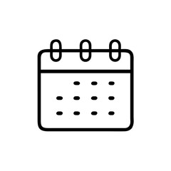 "Minimal Calendar Planner Icon – Simple Line Art Schedule Symbol for Date Management, Time Planning, Event Organization, and Productivity Tools"