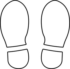 Footprints human icon in line silhouette, isolated on transparent background.