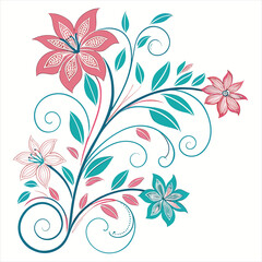 abstract floral background with flowers