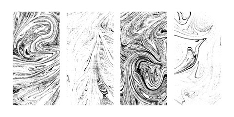 Fototapeta premium Set of different distressed black grain texture. Grunge overlays vector with torn, grain, worn, grainy effects. Overlay texture stamps with damaged edges. The effect of worn paper with traces 