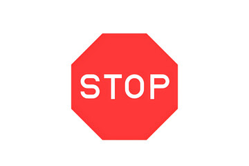 stop sign isolated on white