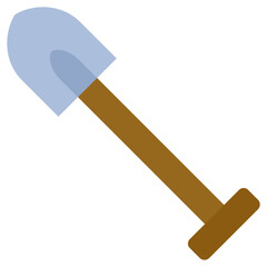 Shovel Flat Icon, Mining Icon Concept in Flat design style vector illustration