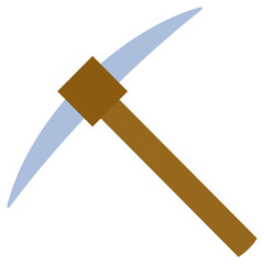 Pickaxe Flat Icon, Mining Icon Concept in Flat design style vector illustration