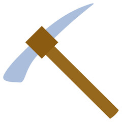 Pickaxe Pole Picks Flat Icon, Mining Icon Concept in Flat design style vector illustration