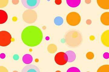 pattern of colorful circles on a beige background
