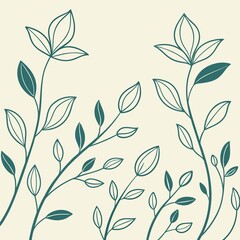 Sprout Seamless Minimal Botanical Line Art Pattern