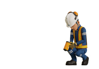 Industrial worker is measuring the temperature with the pyrometer