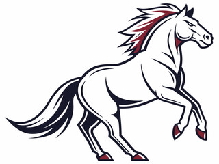 Dynamic Horse with Horseshoe, Symbol of Luck and Fortune