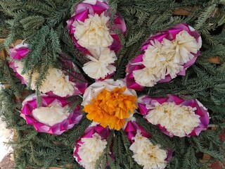 Beautiful colorful flower made of handmade paper, Hermosa flor  de colores de papel hecho a mano,(10)