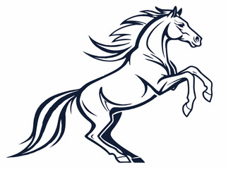 Dynamic Horse with Horseshoe, Symbol of Luck and Fortune
