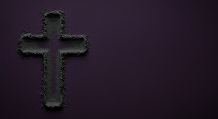 Ash cross on a purple background (1)