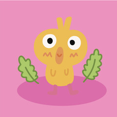 cute baby chicken illustration