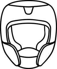 boxing headgear outline vector illustration, line art