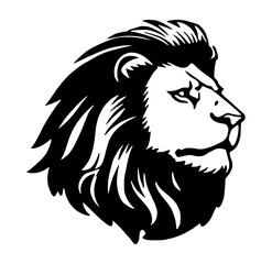 Black & White Lion Head Silhouette