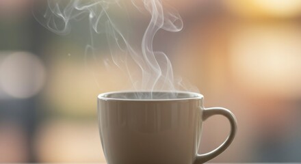 Steam rising from a cup of hot beverage