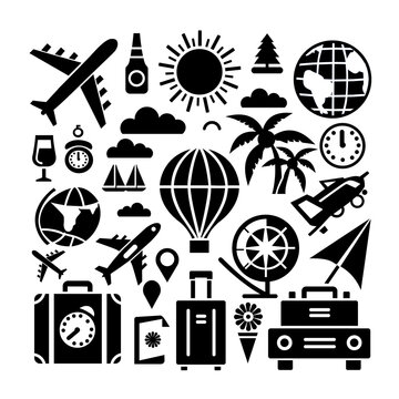 Plane Globe Icon stock vector illustration flat design
