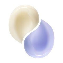 3d colorful cream texture stroke isolated on a white background. Realistic cosmetic smear isolated on a white background. 3d face skin product. cream, gel, lotion, foam