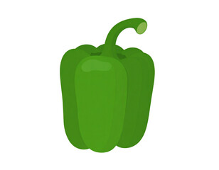 An icon of green pepper isolated on a transparent background. Illustration, clip art, png.