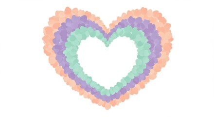 Pastel heart composed of many smaller hearts