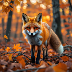 Fototapeta premium Red fox in the jungle 