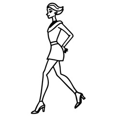 Fototapeta premium croquis-in-high-heeled-stride