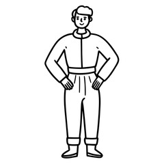 Fototapeta premium croquis-with-both-hands-in-pockets