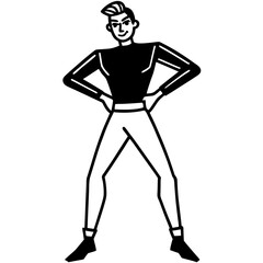 Fototapeta premium expressive-poses--emotion-in-fashion-fierce-stanc