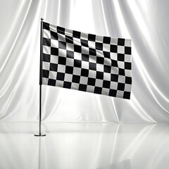 Black and White Checkered Flag Finish Line Symbol
