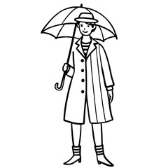 fashion-figure-in-raincoat-holding-umbrella