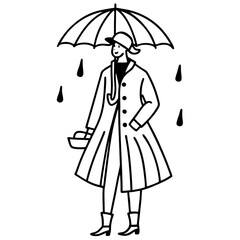 fashion-figure-in-raincoat-holding-umbrella