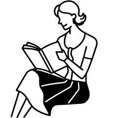 Fototapeta premium fashion-figure-reading-a-magazine