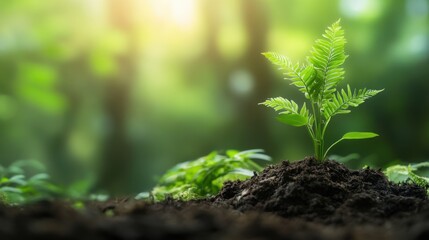 natural beauty and the importance of preserving nature on World Environment Day, on blur background 