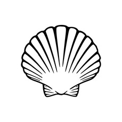 simple scallop shell vector outline