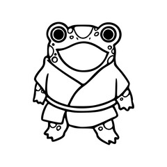 frog warrior outline graphic