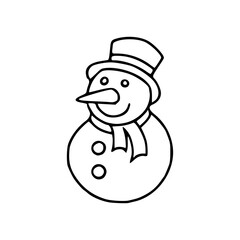 adorable hand-drawn snowman