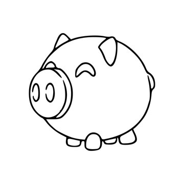 simple piggy bank outline icon
