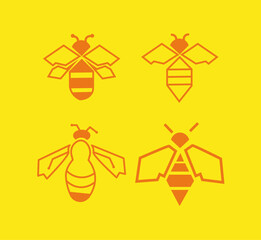 Bee icons set