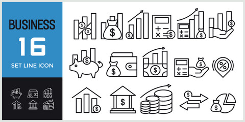 Business  Line Editable Icons set. Vector illustration in modern thin line style of finance and management related icons: planning, partnership, analytics, and more. Pictograms and infographics