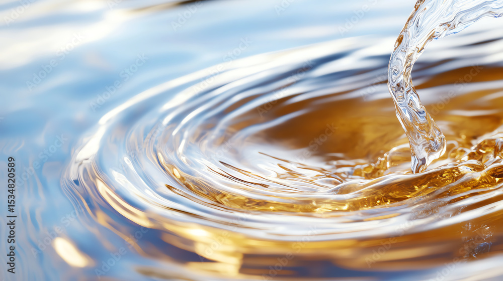 Poster a close-up view of rippling water showcasing beautiful reflections that capture the essence of tranq
