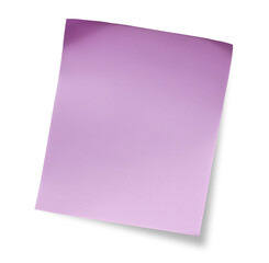 Obraz na płótnie Canvas Blank purple paper sticky note isolated on a transparent background