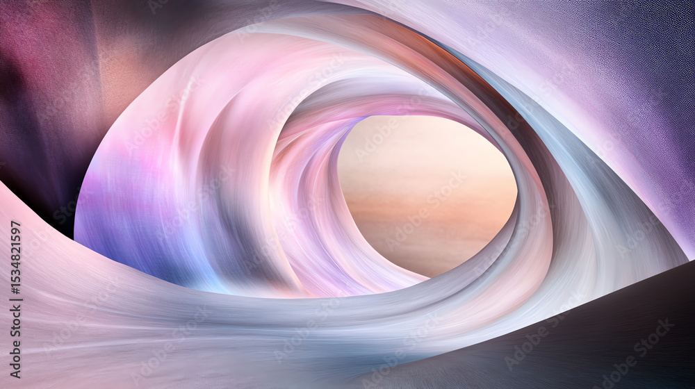 Aufkleber A mesmerizing swirl of colors and shapes, creating an ethereal visual experience reminiscent of flowing waves in a tranquil universe.