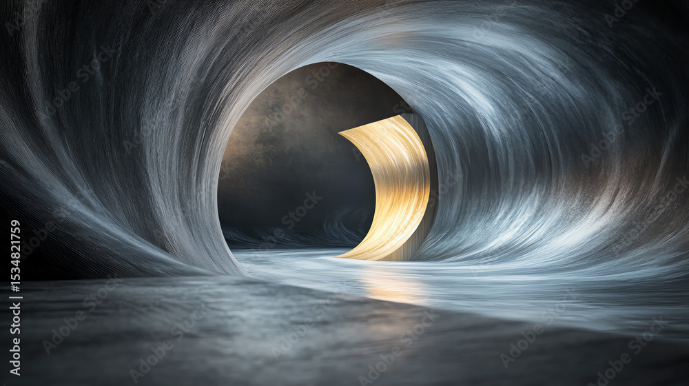 Poster a mesmerizing wave-like formation creating a surreal, fluid design that evokes a sense of tranquilit