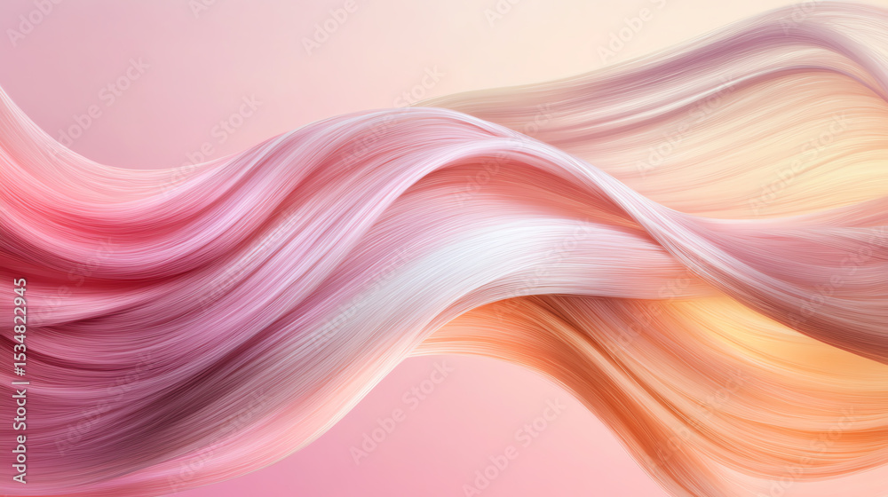 Poster a smooth, flowing abstract design featuring soft pastel colors that evoke emotions of calm and seren