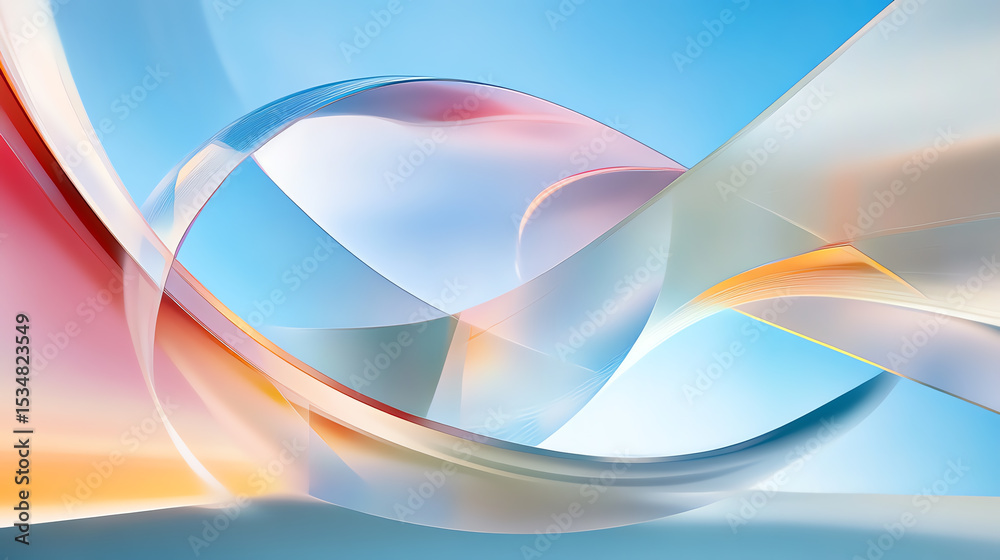 Poster A vibrant and fluid abstract design featuring soft curves and waves in a blend of colorful shades that evoke creativity and inspiration.